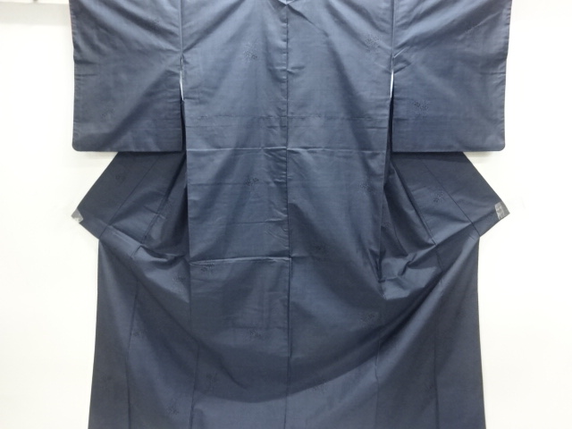 JAPANESE KIMONO / DORO OSHIMA TSUMUGI / WOVEN FLORAL PLANTS / 7MARUKI